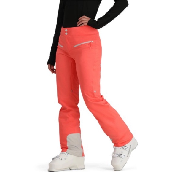 Obermeyer Bliss Ski Snow Pants in Confetti Orange - Picture 1 of 10